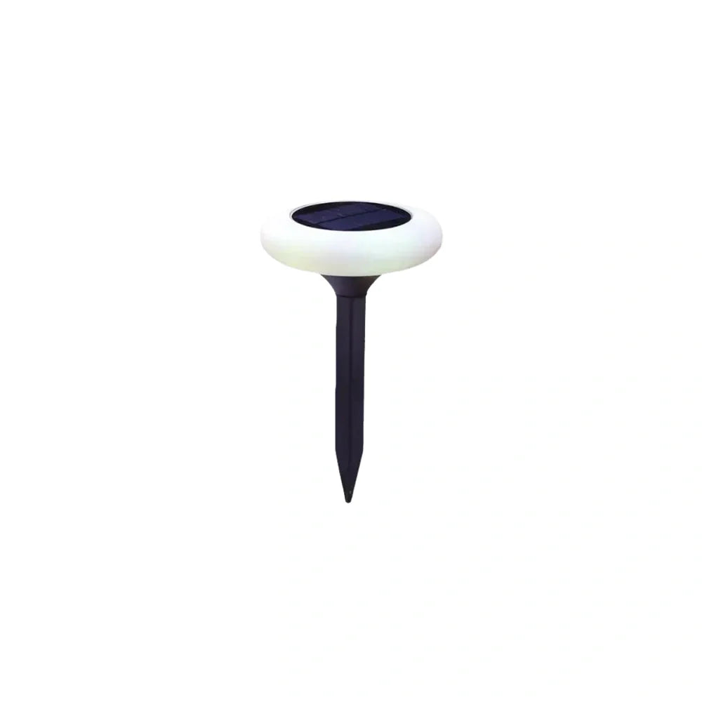 Nuvlight Modern Rock-Shaped Solar Pathway Light – White Rechargeable Outdoor Lamp