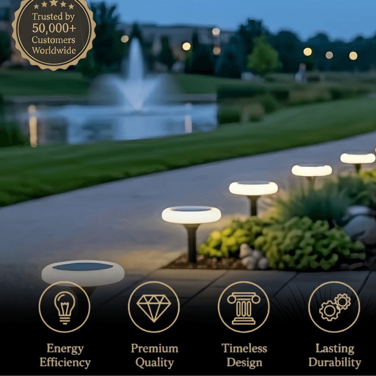 Embrace Modern Rock-Shaped Solar Pathway Light – White Rechargeable Outdoor Lamp