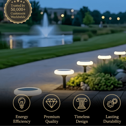 Embrace Modern Rock-Shaped Solar Pathway Light – White Rechargeable Outdoor Lamp
