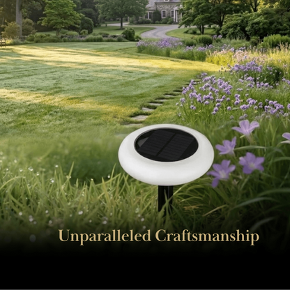 Embrace Modern Rock-Shaped Solar Pathway Light – White Rechargeable Outdoor Lamp
