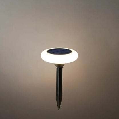 Embrace Modern Rock-Shaped Solar Pathway Light – White Rechargeable Outdoor Lamp