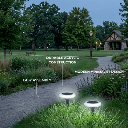 Embrace Modern Rock-Shaped Solar Pathway Light – White Rechargeable Outdoor Lamp