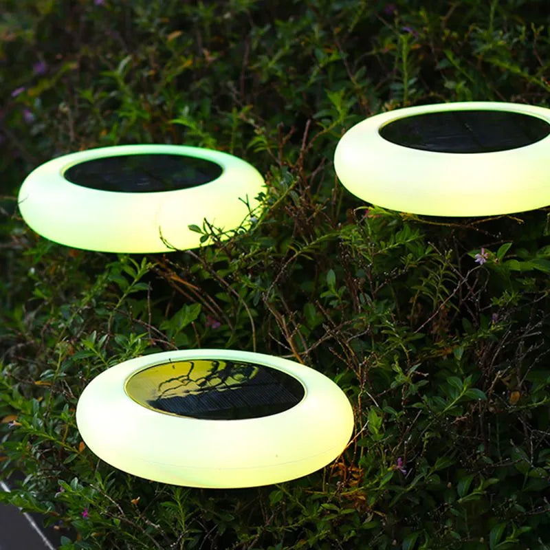 Embrace Modern Rock-Shaped Solar Pathway Light – White Rechargeable Outdoor Lamp