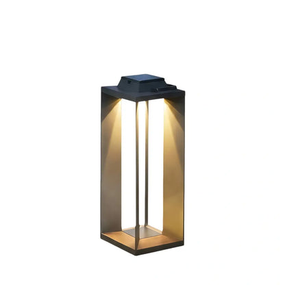 Arcato Modern Solar Floor Lamp - Black Metal & Acrylic Rectangular for Outdoor
