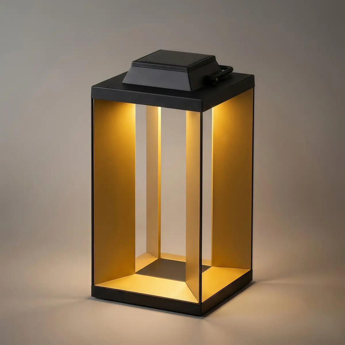 Arcato Modern Solar Floor Lamp - Black Metal & Acrylic Rectangular for Outdoor