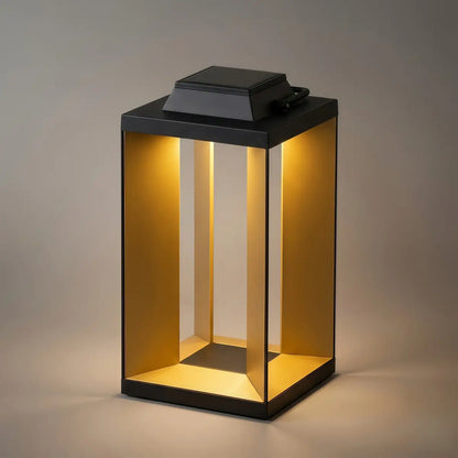 Arcato Modern Solar Floor Lamp - Black Metal & Acrylic Rectangular for Outdoor