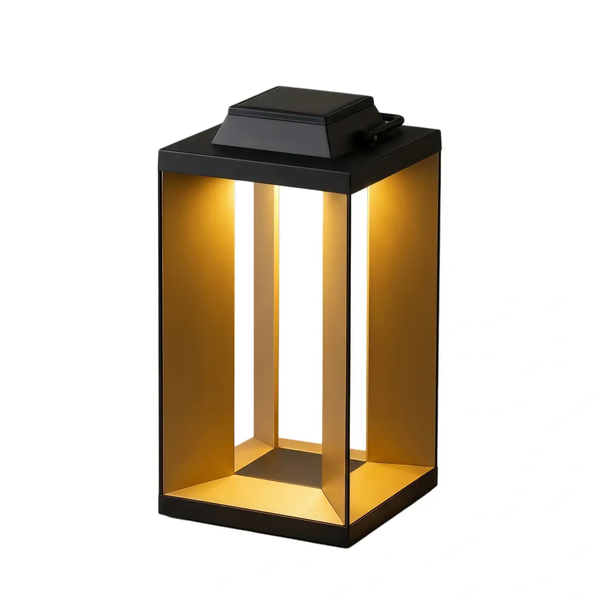 Nuvlight Modern Solar Floor Lamp - Black Metal & Acrylic Rectangular for Outdoor