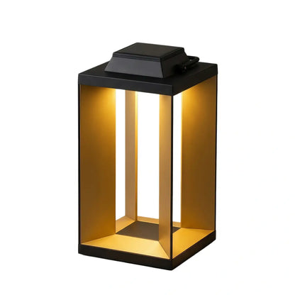 Nuvlight Modern Solar Floor Lamp - Black Metal & Acrylic Rectangular for Outdoor