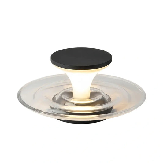Nuvlight Solar Outdoor Ground Lamp - Round Acrylic & Metal, Black for Pool