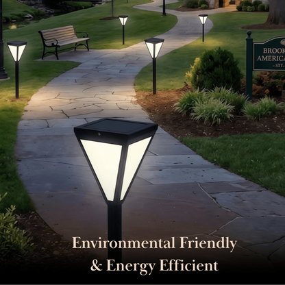 Arcato Modern Solar Outdoor Path Light -  Black Metal Design