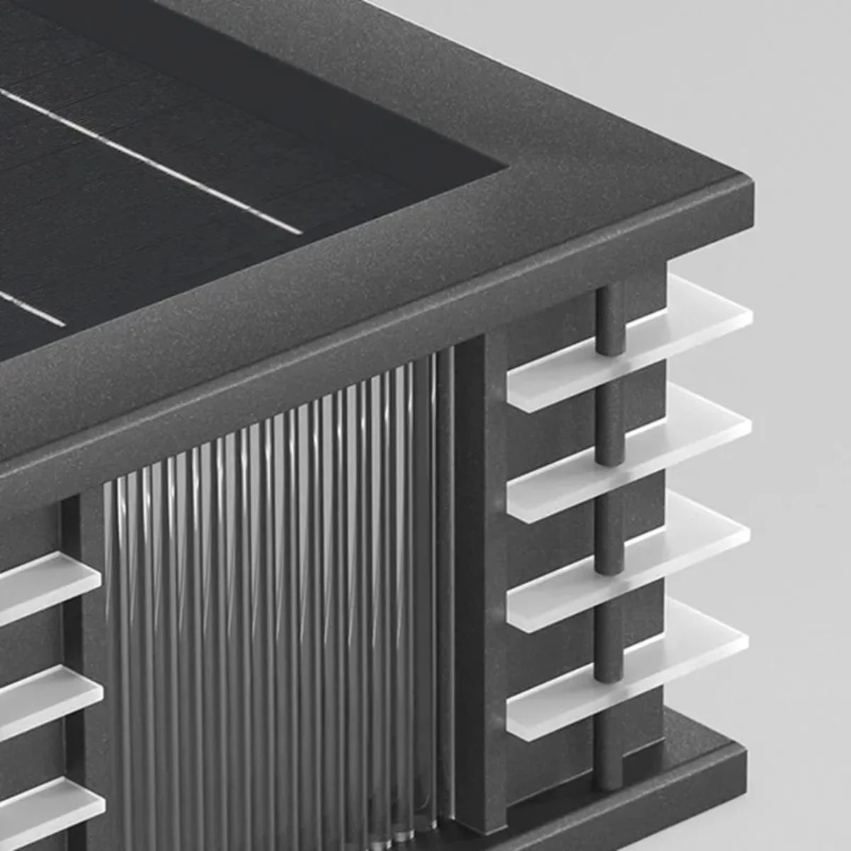Stellar Modern Solar Outdoor Pillar Lights - Square Metal & Acrylic Glass Garden