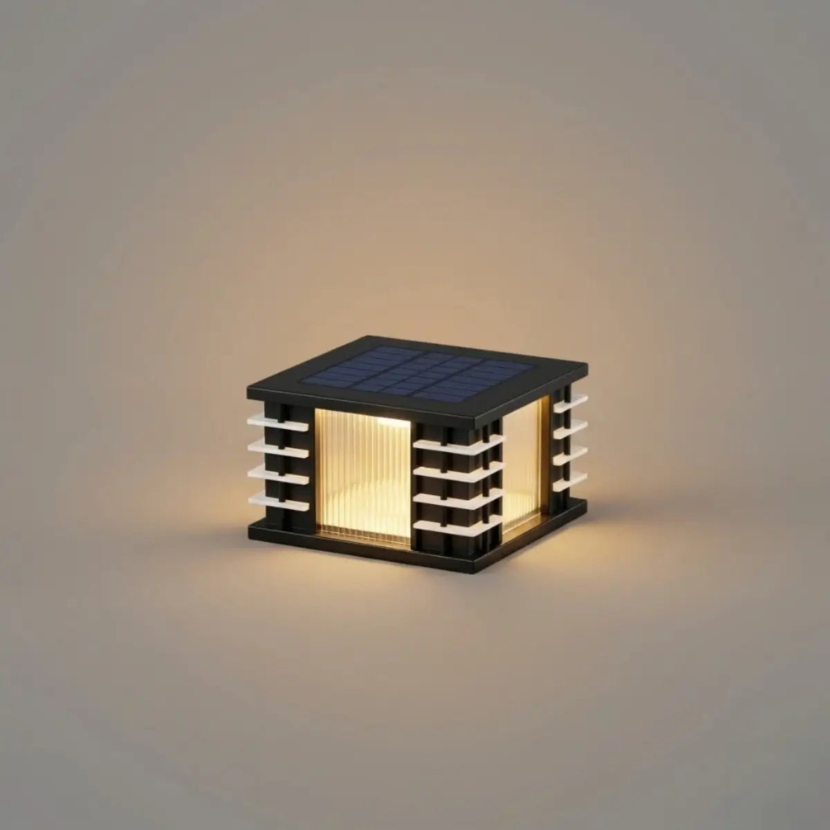 Stellar Modern Solar Outdoor Pillar Lights - Square Metal & Acrylic Glass Garden