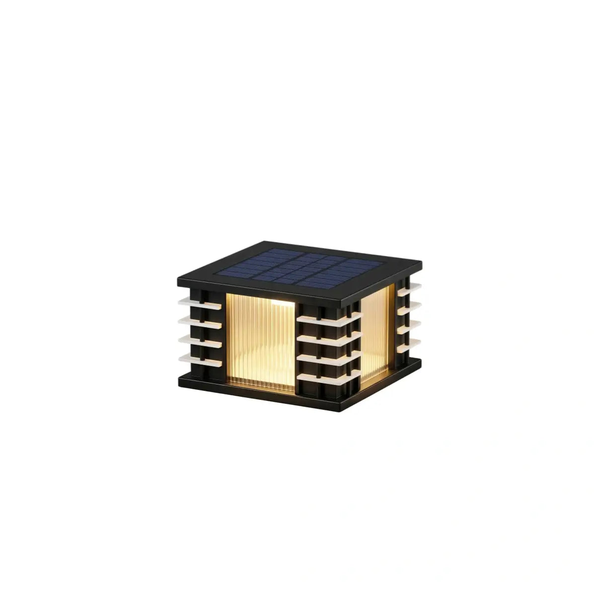 Stellar Modern Solar Outdoor Pillar Lights - Square Metal & Acrylic Glass Garden