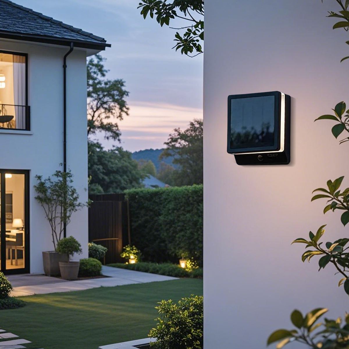 Arcato Modern Solar Outdoor Wall Lamp Acrylic with Motion Sensor (Waterproof)