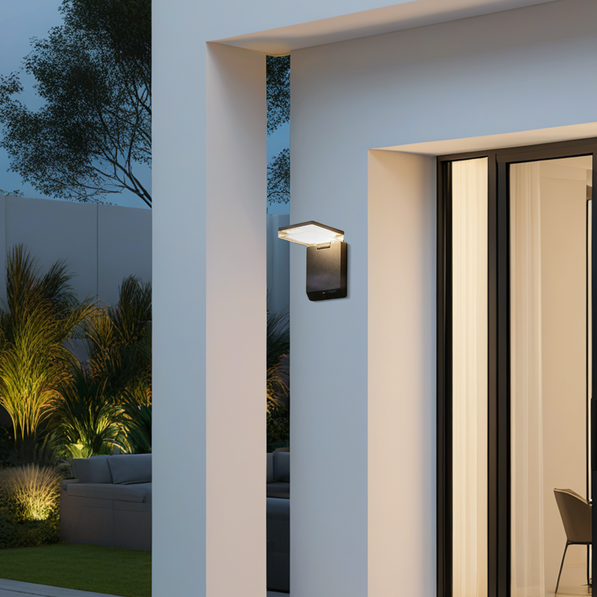 Arcato Modern Solar Outdoor Wall Lamp Acrylic with Motion Sensor (Waterproof)