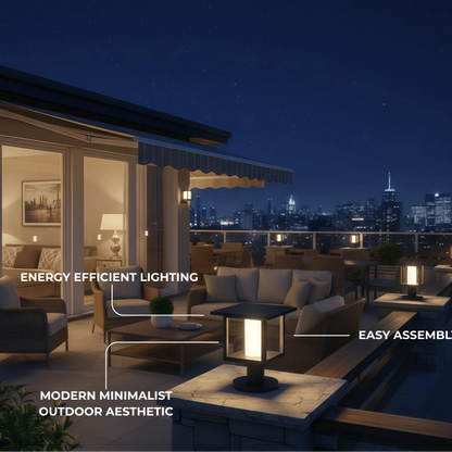 Arcato Modern Solar Pathway Lights  - Black Metal Lantern Design for Outdoor