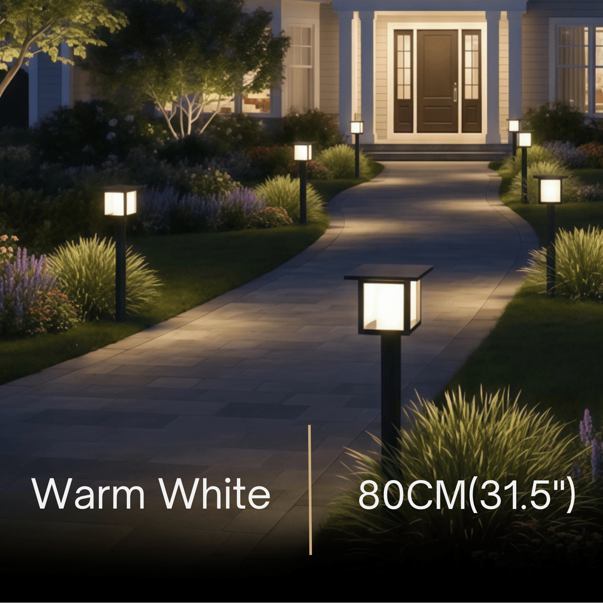 Arcato Modern Solar Pathway Lights  - Black Metal Lantern Design for Outdoor