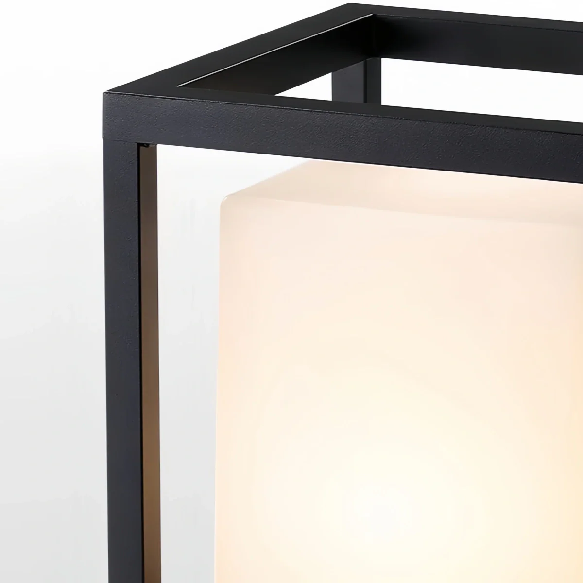 Arcato Modern Square Outdoor Pillar Light - Black Metal for Garden