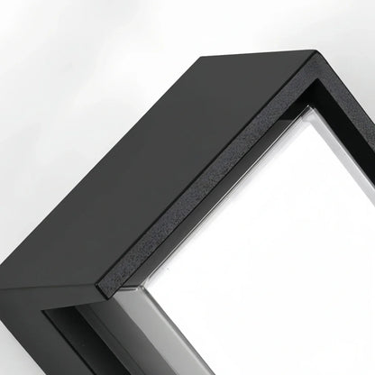 Arcato Modern Square Outdoor Wall Lamp - Black Metal/Acrylic for Garden