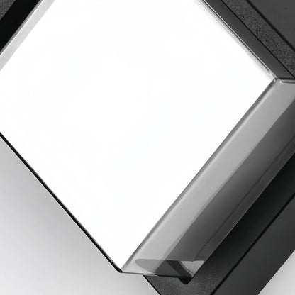 Arcato Modern Square Outdoor Wall Lamp - Black Metal/Acrylic for Garden