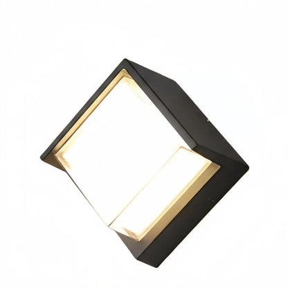 Arcato Modern Square Outdoor Wall Lamp - Black Metal/Acrylic for Garden