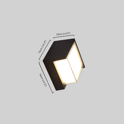 Arcato Modern Square Outdoor Wall Lamp - Black Metal/Acrylic for Garden