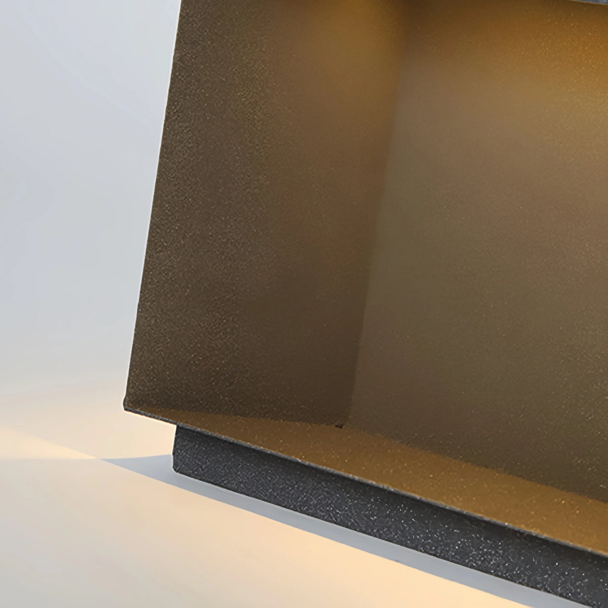 Arcato Modern Square Solar Outdoor Pillar Light - Black Metal for Garden