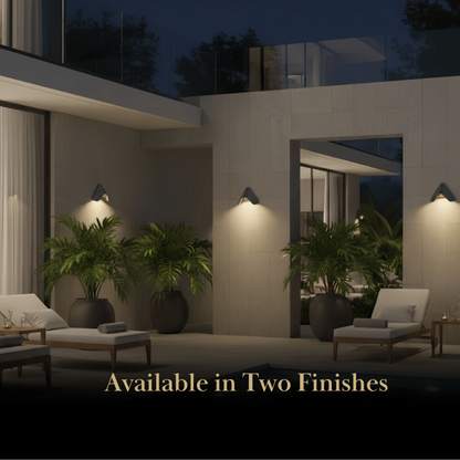 Arcato Modern Triangle Wall Lamp - Black/White Metal Outdoor Light for Garden