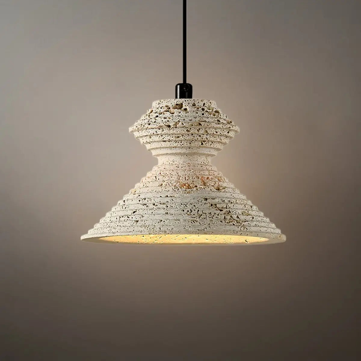 Strata Minimalist Travertine Pendant Light
