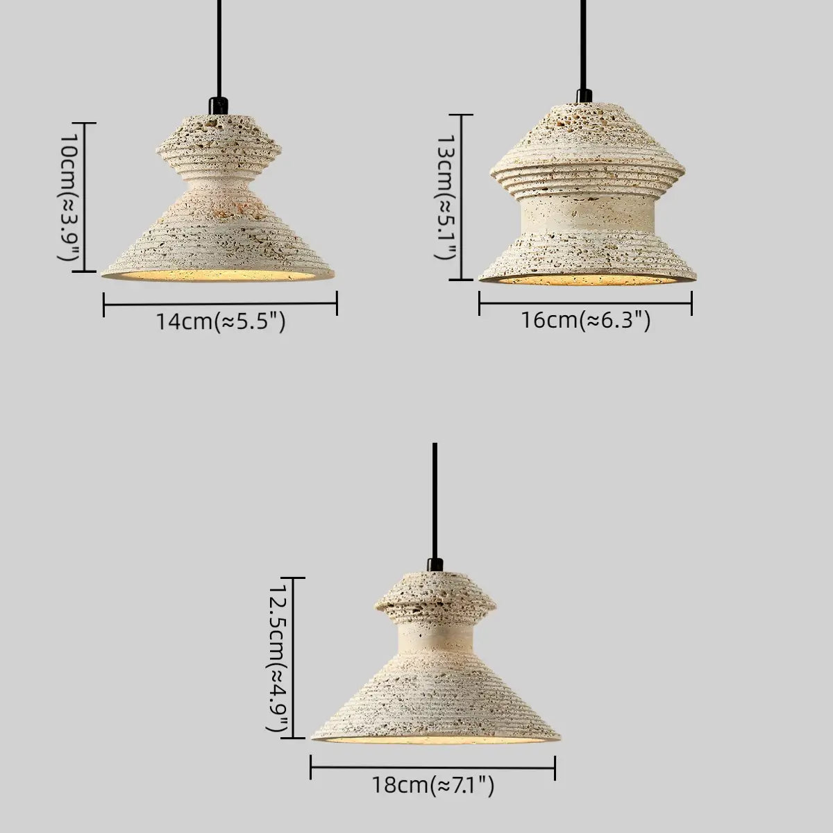 Strata Minimalist Travertine Pendant Light