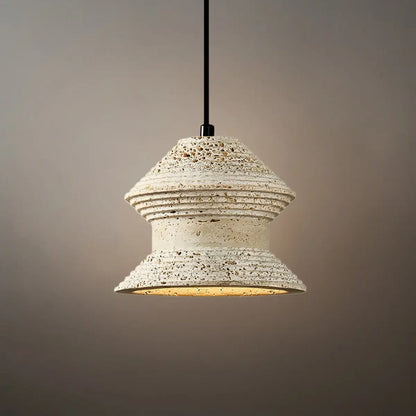 Nuvlight Strata Minimalist Travertine Pendant Light - Yellow Stone