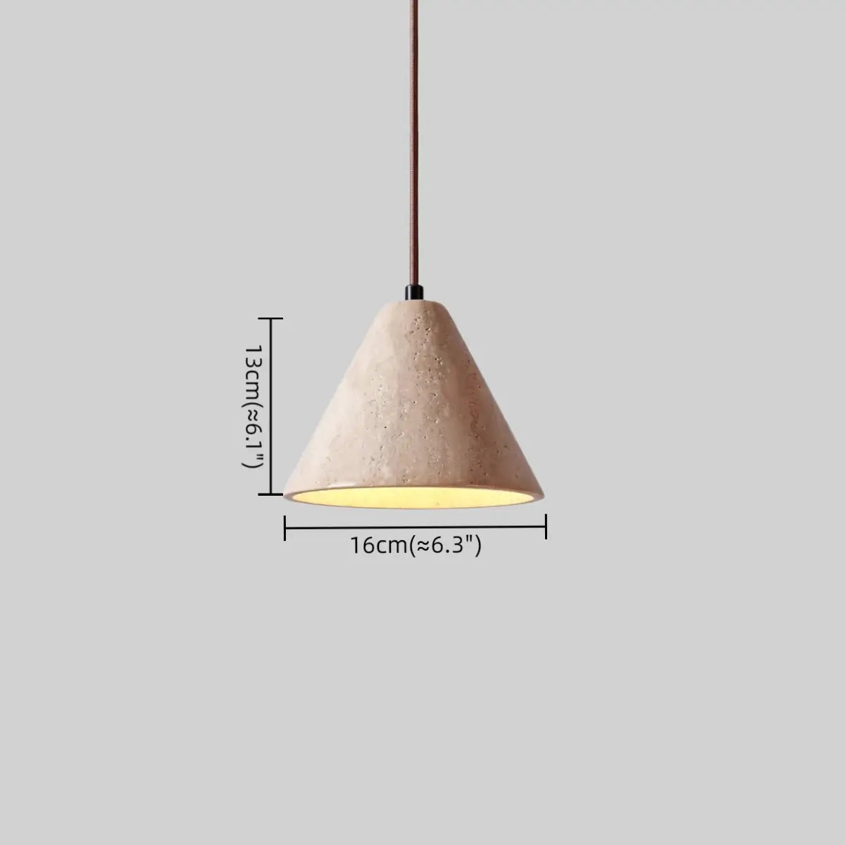 Strata Conical Travertine Pendant Light