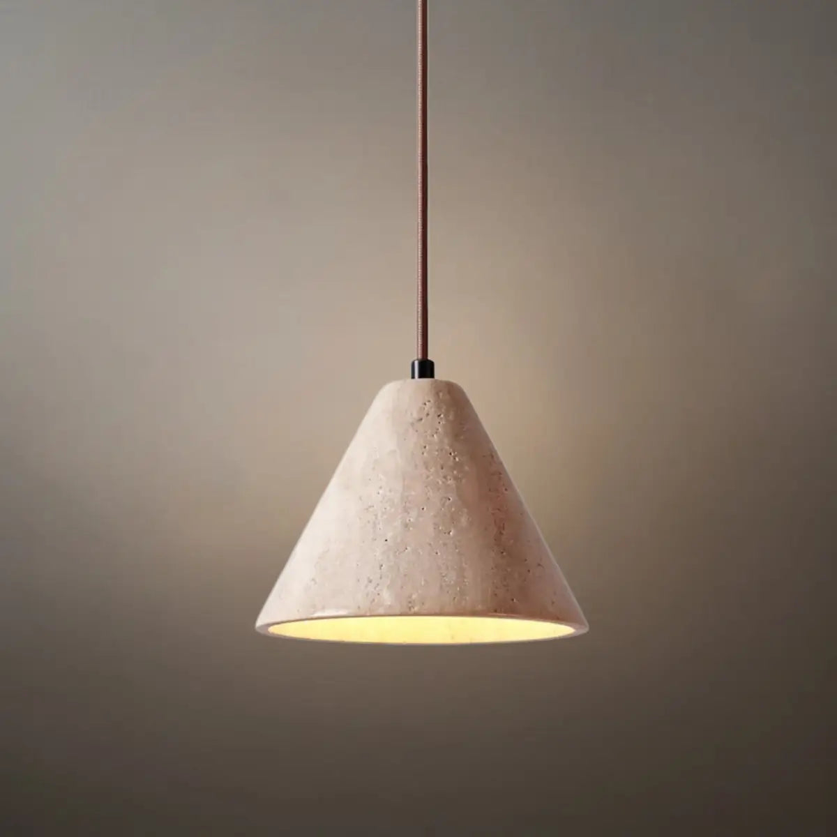 Strata Conical Travertine Pendant Light