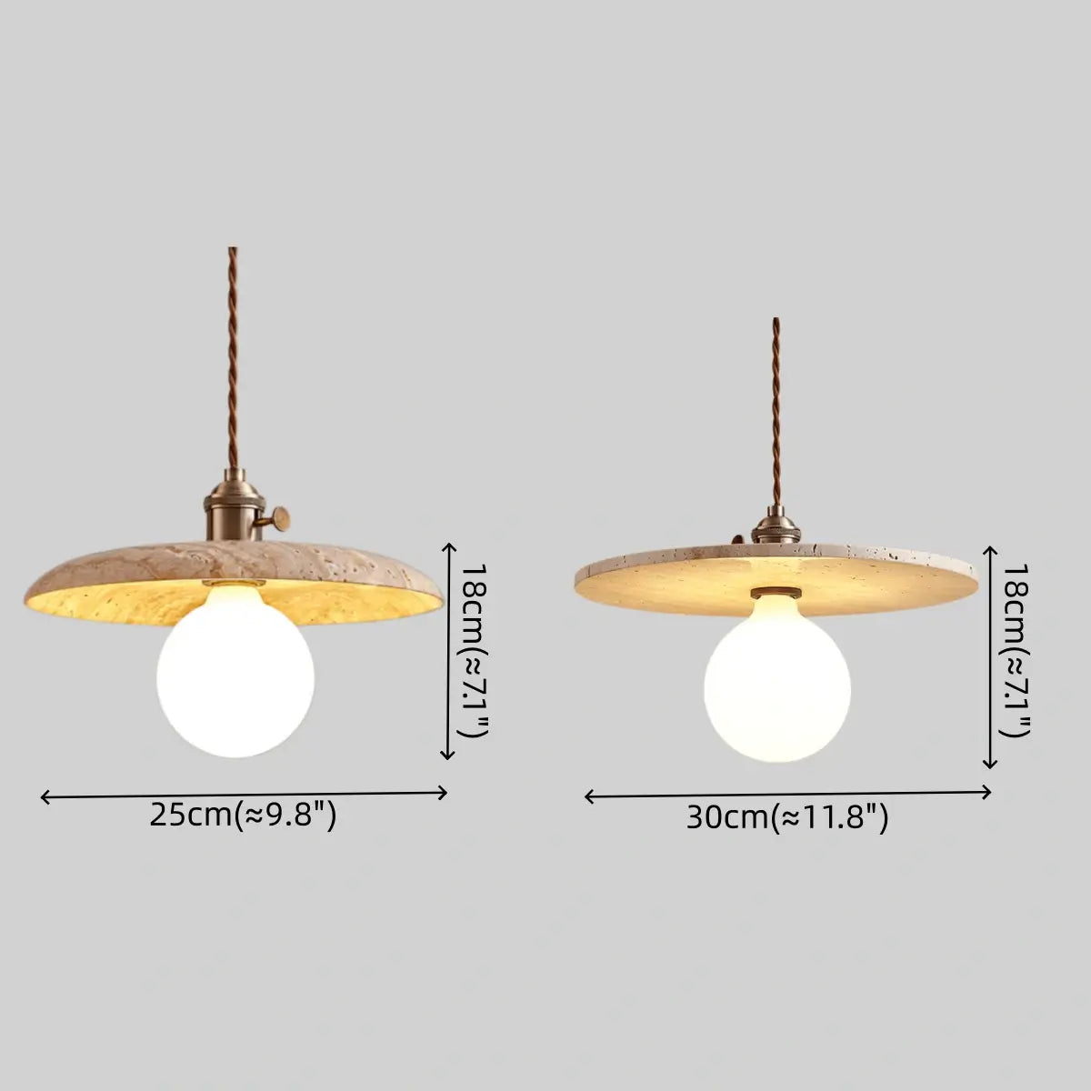 Strata LED Travertine Pendant Light