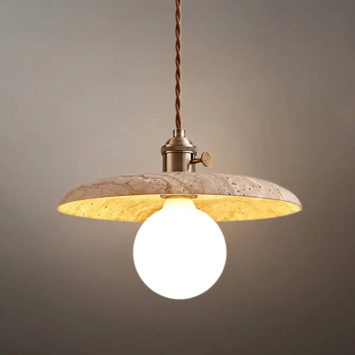 Strata LED Travertine Pendant Light