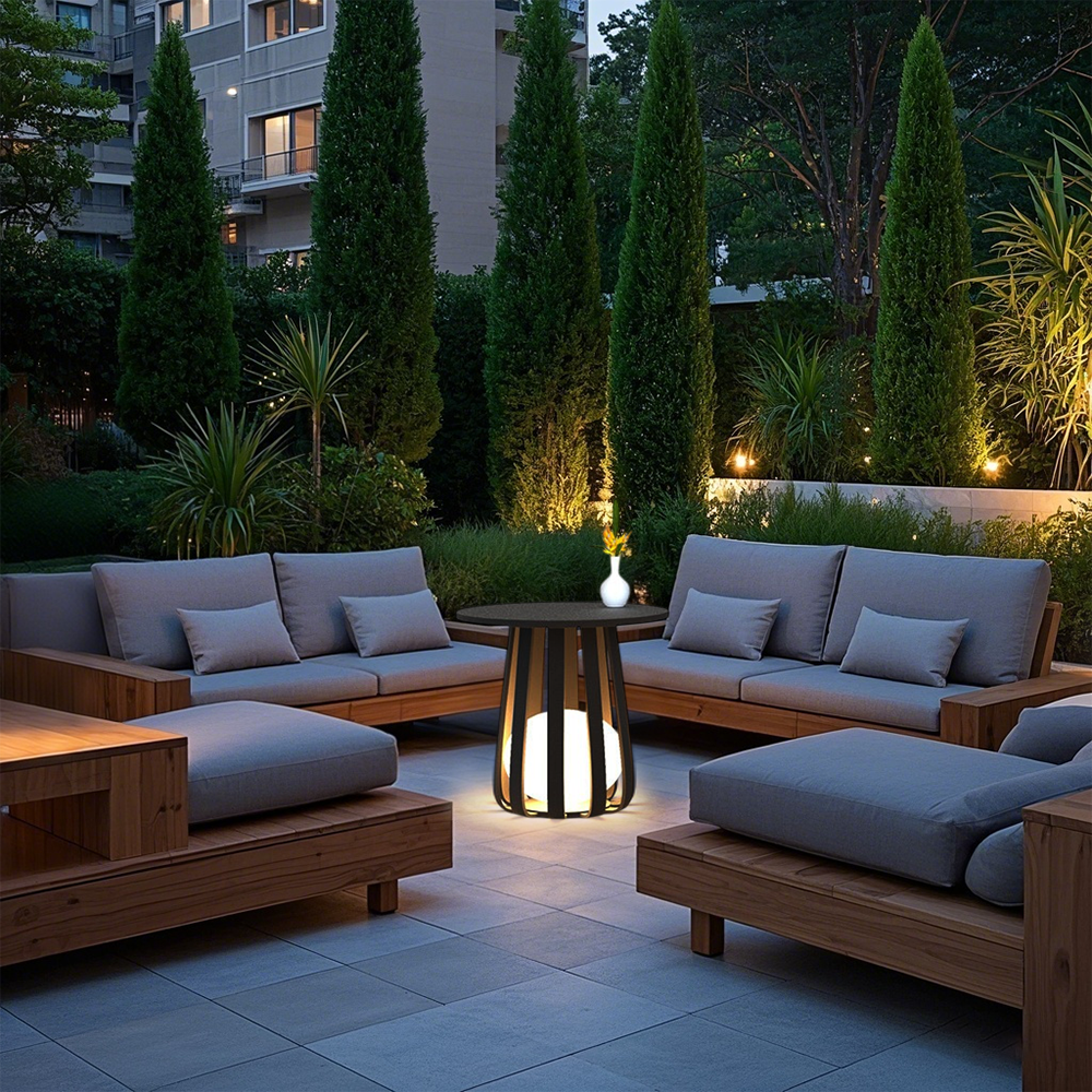 Irondale Modern Metal Solar Outdoor Floor Lamp - Weatherproof Black for Patio/Garden