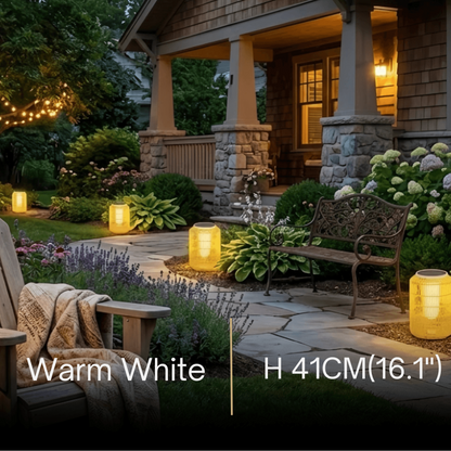Zenno Farmhouse Outdoor Lamp - Wood & Metal Rattan Lantern