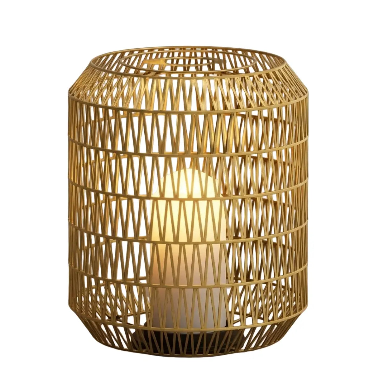 Nuvlight Farmhouse Outdoor Lamp - Wood & Metal Rattan Lantern