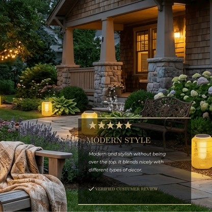 Zenno Farmhouse Outdoor Lamp - Wood & Metal Rattan Lantern