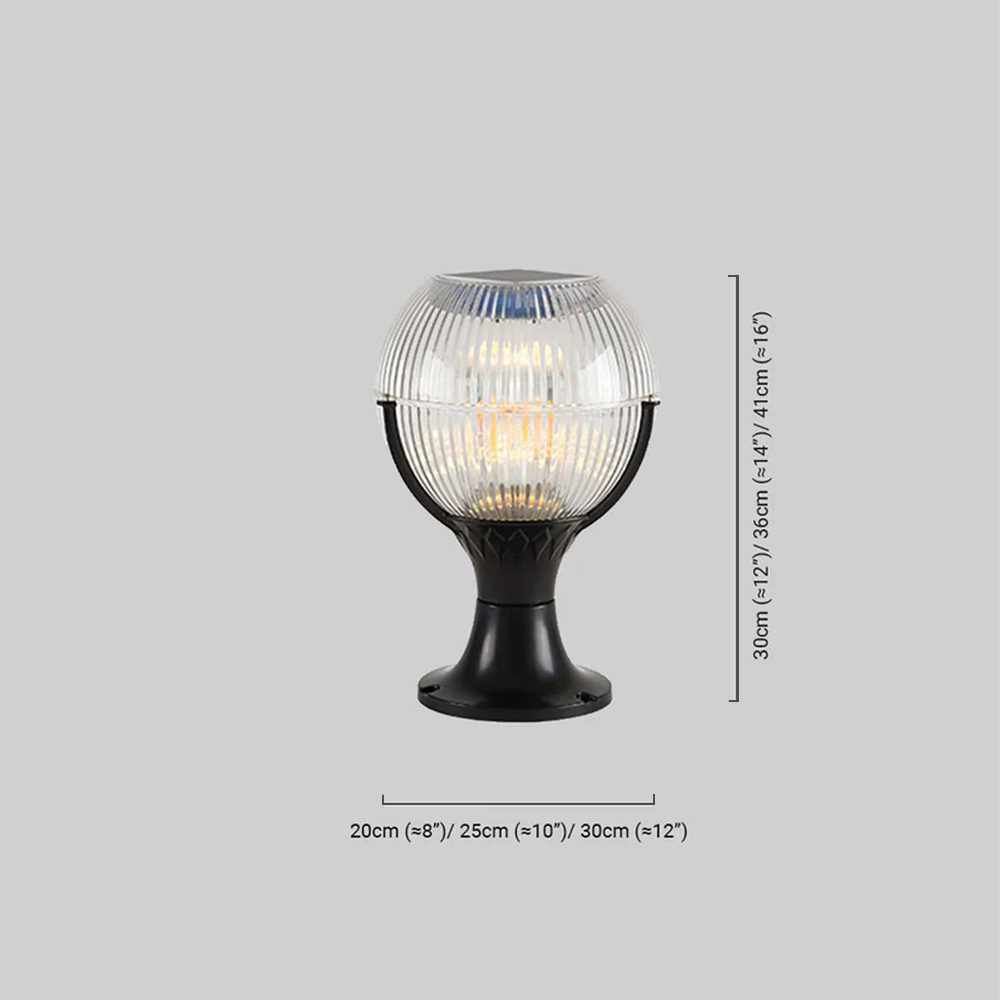 Lunara Modern Outdoor Pillar Lights - Black Acrylic Bowled Design for Balcony