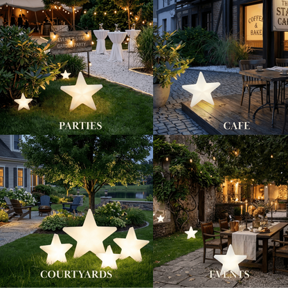 Vivara Modern Outdoor Path Lamp - White Acrylic Star Design Garden/Courtyard