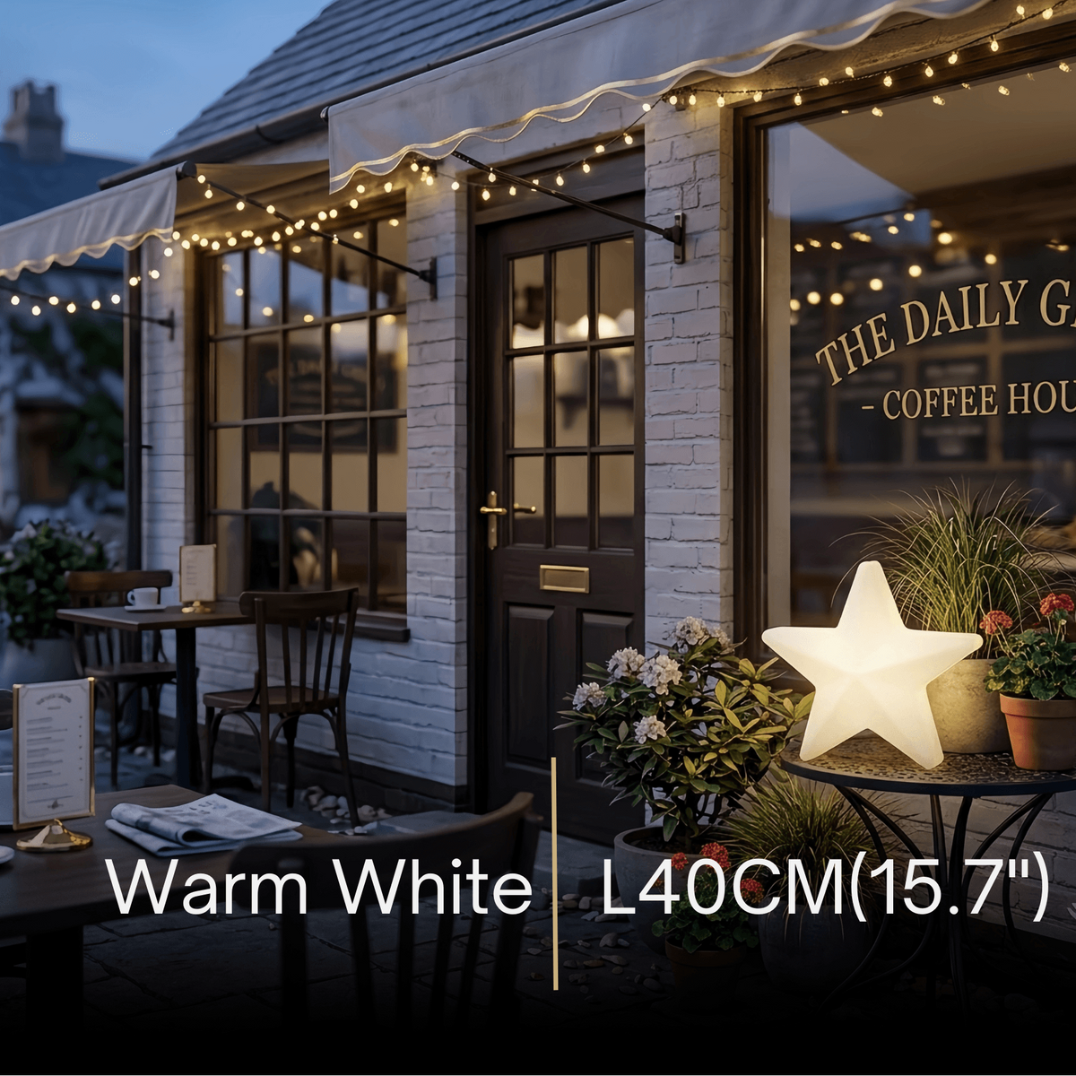 Vivara Modern Outdoor Path Lamp - White Acrylic Star Design Garden/Courtyard