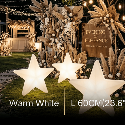 Vivara Modern Outdoor Path Lamp - White Acrylic Star Design Garden/Courtyard