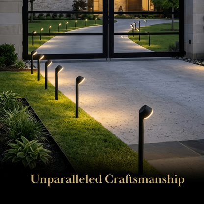 Irondale Industrial Outdoor Pathway Light - Black Metal Irregular Design for Patio