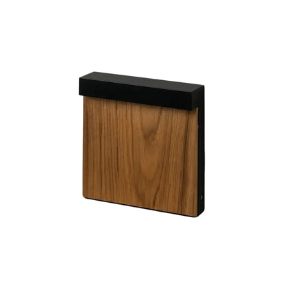 Irondale Modern Rectangular Outdoor Pathway Light - Natural Wood/Metal for Lawn