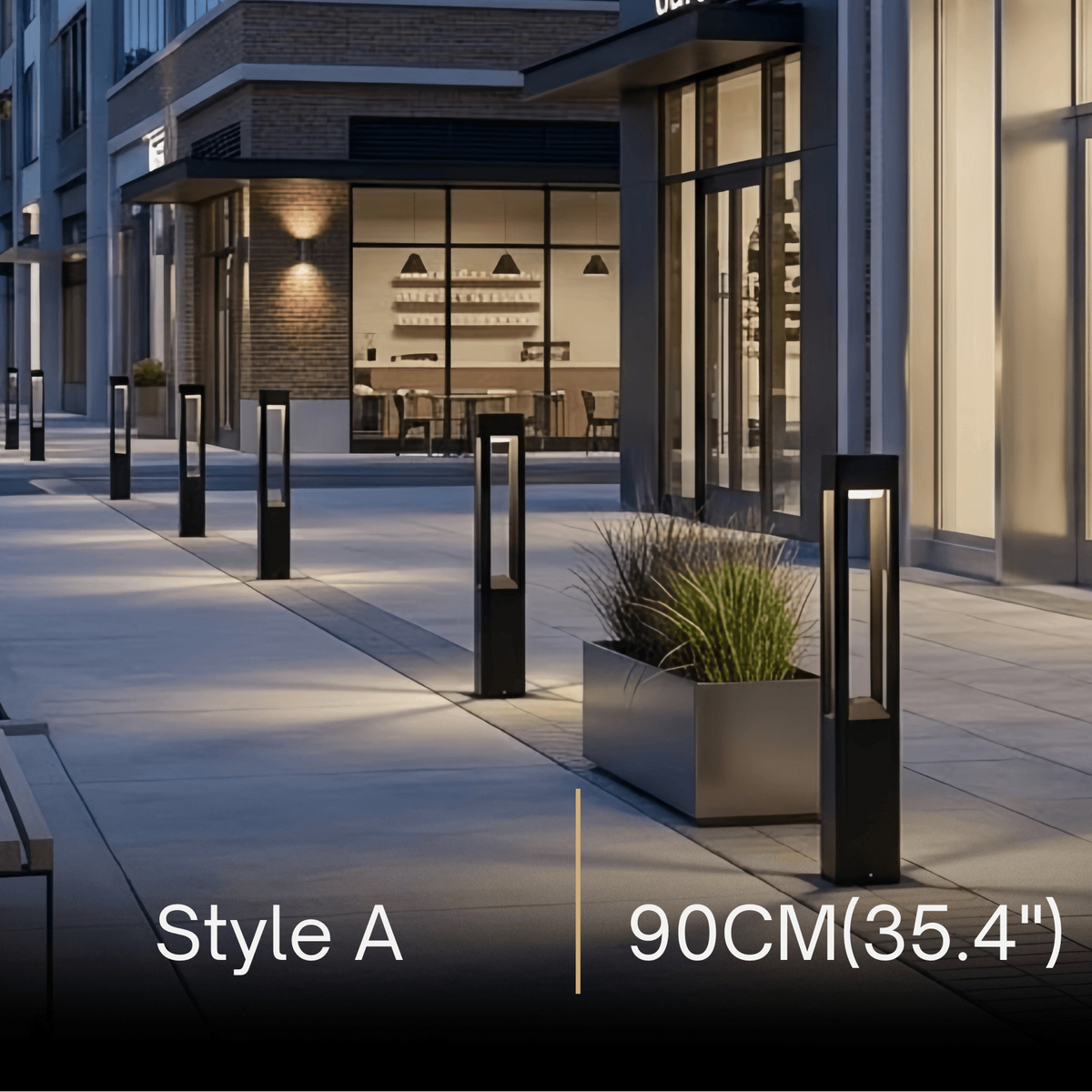 Irondale Industrial Outdoor Pathway Light - Black Metal & Acrylic Rectangle Design for Patio