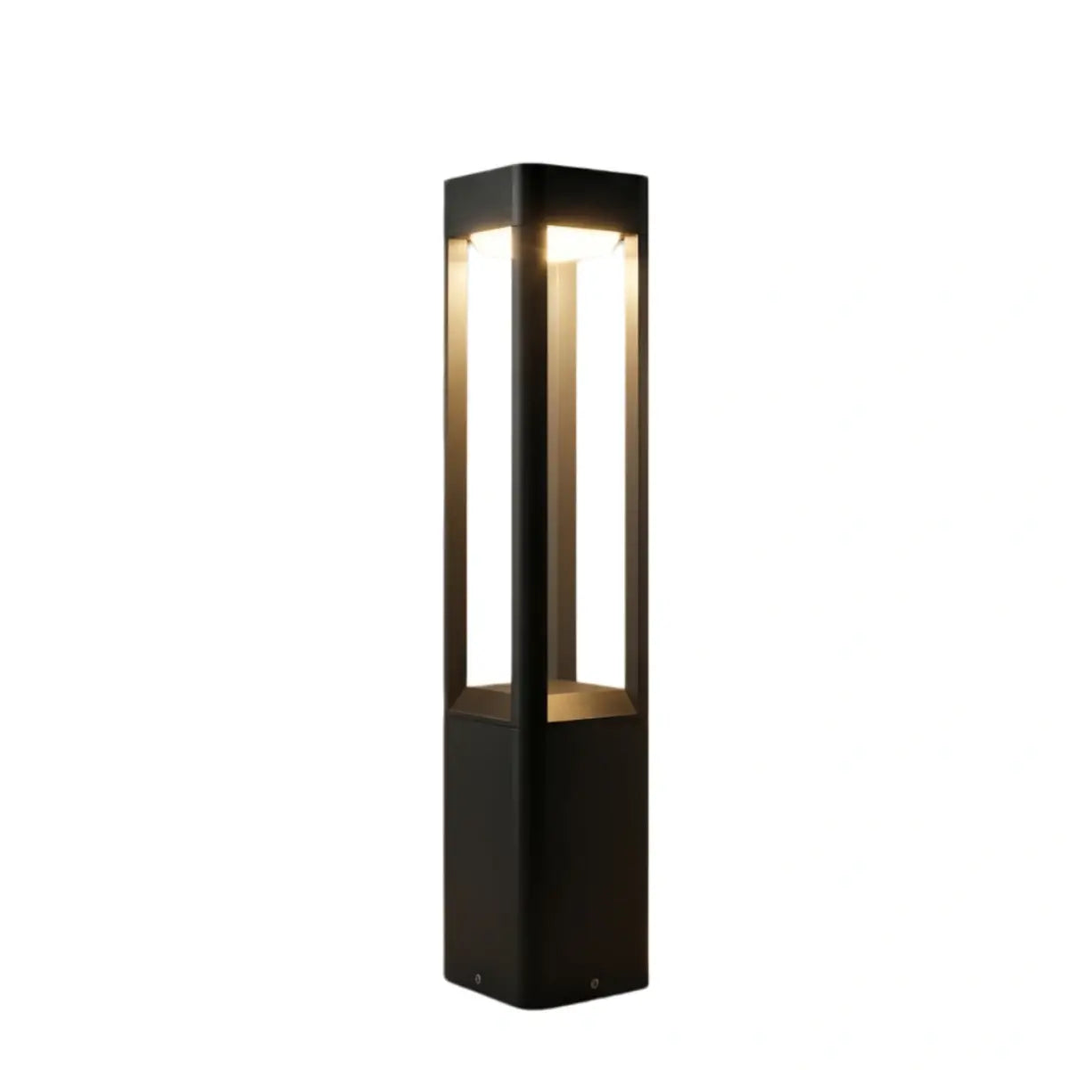 Irondale Industrial Outdoor Pathway Light - Black Metal & Acrylic Rectangle Design for Patio