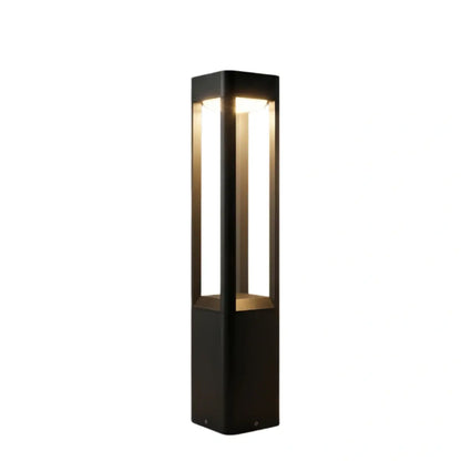 Irondale Industrial Outdoor Pathway Light - Black Metal & Acrylic Rectangle Design for Patio