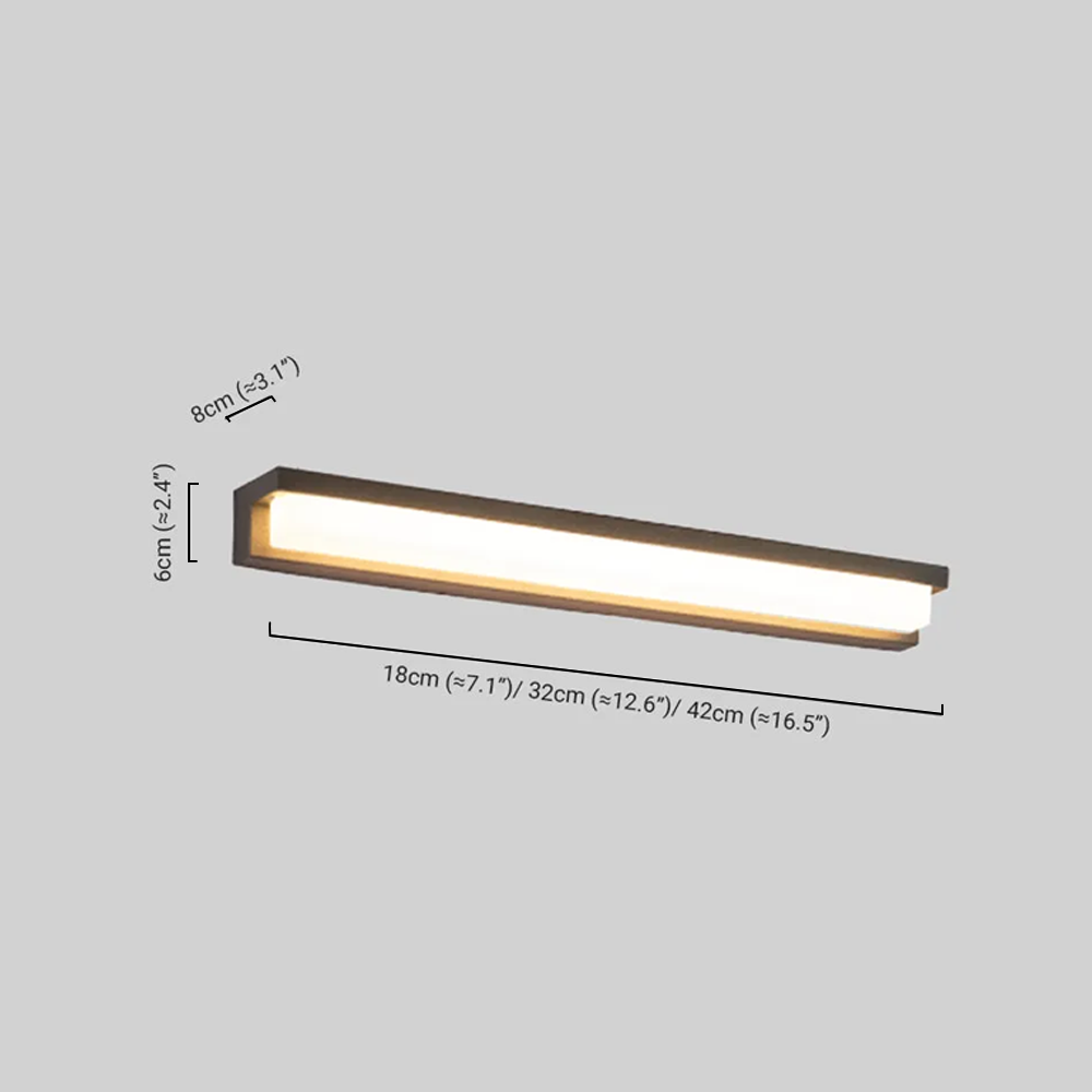 Arcato Modern Outdoor Wall Lamp - Black Metal & Acrylic Rectangular Design for Garden