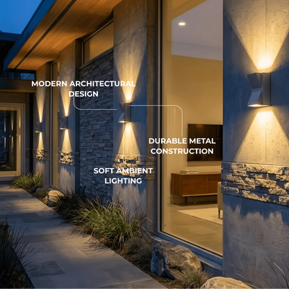 Irondale Industrial Outdoor Wall Lamp - Black/Gray Metal Irregular Design for Garden